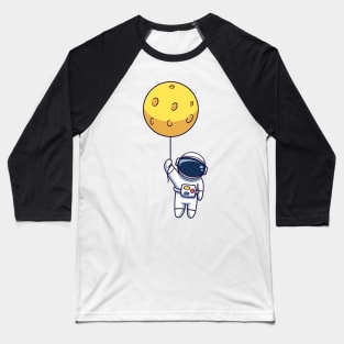 Astronaut Floating With Moon Balloon Baseball T-Shirt